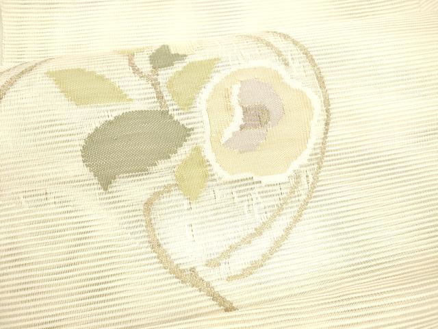 平和屋着物*夏物 絽綴れ 八寸名古屋帯 枝花文 金糸 正絹 逸品 DAAX5715cm