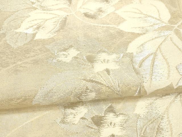 平和屋着物*夏物 六通柄袋帯 草花文 銀糸 正絹 逸品 DAAX5720cm