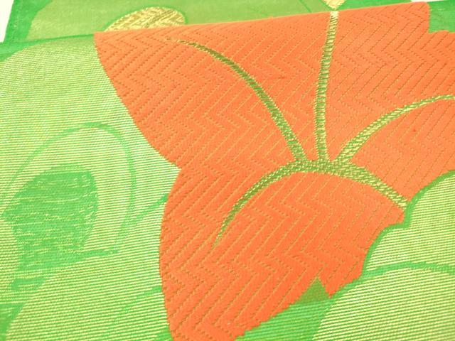 平和屋着物*夏物 六通柄 本袋帯 唐織 竜田川 金糸 正絹 逸品 DAAX5725cm