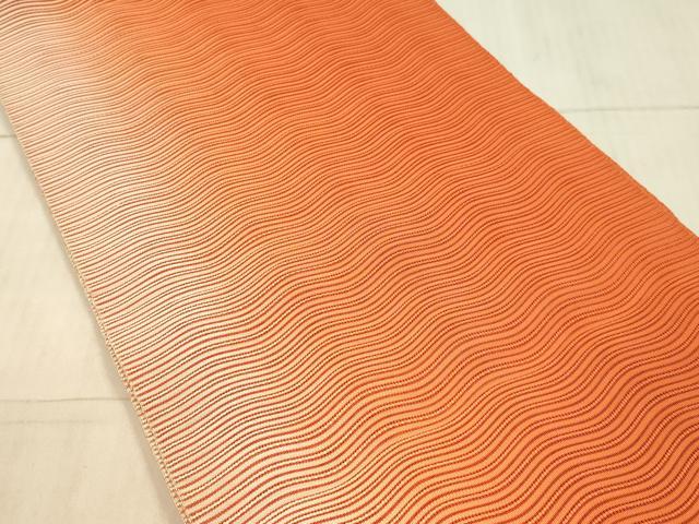 平和屋着物*夏物 絽綴れ 八寸名古屋帯 よろけ縞 正絹 逸品 DAAX5744cm