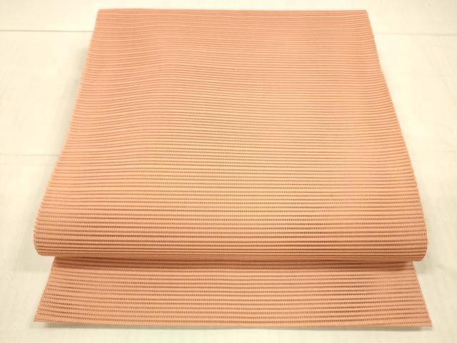 平和屋着物*夏物 絽綴れ 八寸名古屋帯 甚三紅色 正絹 逸品 DAAX5745cm
