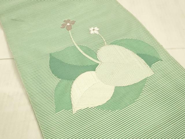 平和屋着物*夏物 絽綴れ 八寸名古屋帯 草花文 銀糸 正絹 逸品 DAAX5749cm