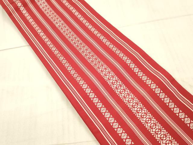 平和屋着物●本場筑前博多織 半幅帯 献上 証紙付き 正絹 逸品 DAAX5787cm