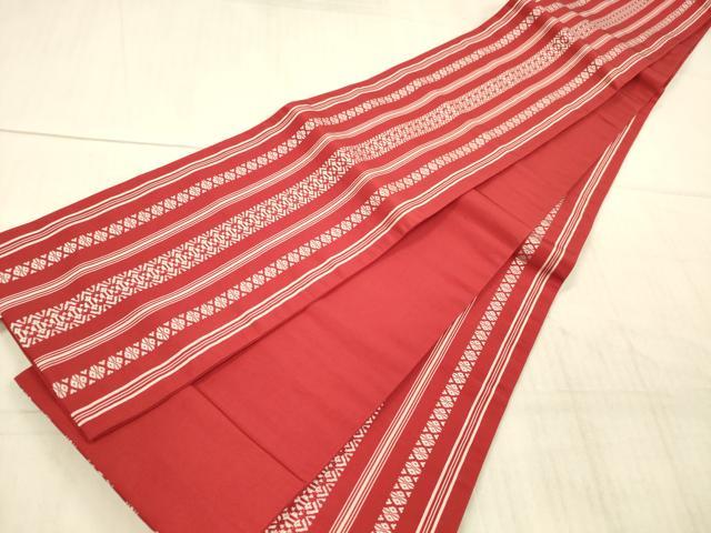 平和屋着物●本場筑前博多織 半幅帯 献上 証紙付き 正絹 逸品 DAAX5787cm