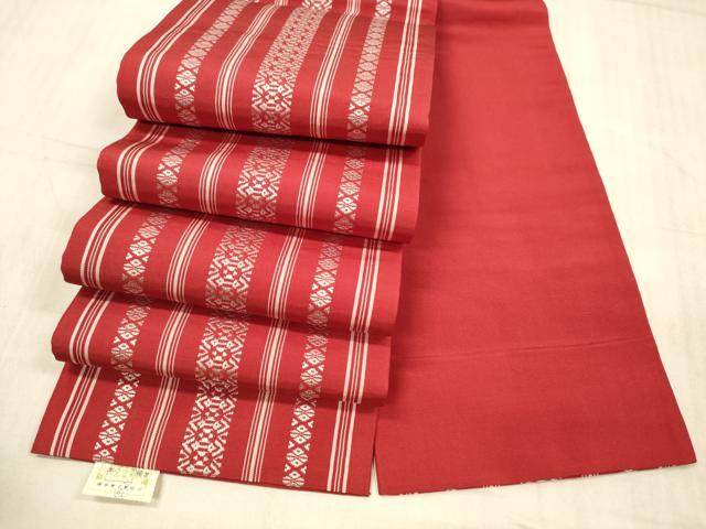 平和屋着物●本場筑前博多織 半幅帯 献上 証紙付き 正絹 逸品 DAAX5787cm