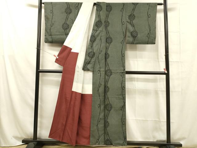 平和屋着物■上質な紬 鏡裏間道 正絹 逸品 DAAX5866cm