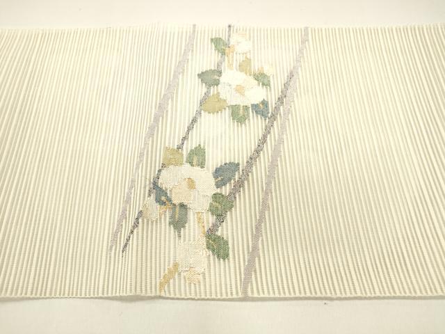 平和屋着物*夏物 絽綴れ 八寸名古屋帯 枝花文 金銀糸 正絹 逸品 DAAX5872cm