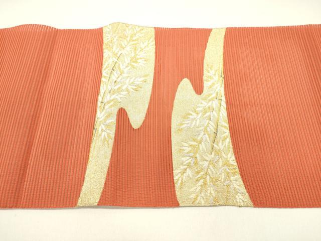 平和屋着物*夏物 絽綴れ 八寸名古屋帯 笹竹文 金銀糸 正絹 逸品 DAAX5874cm
