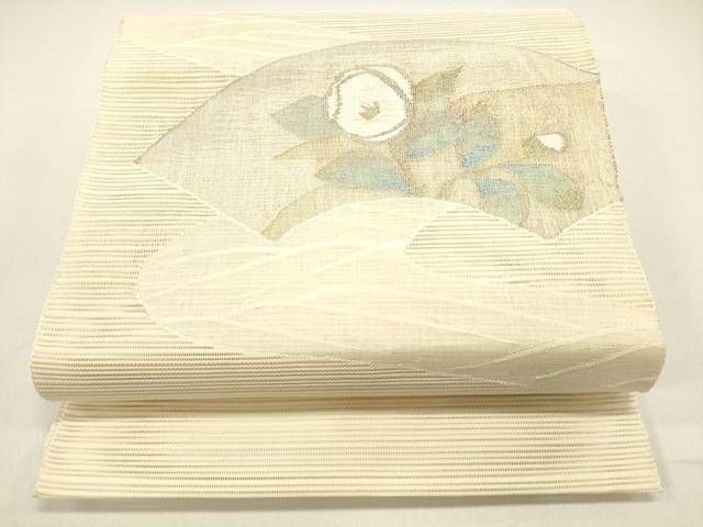 平和屋着物*夏物 絽綴れ 八寸名古屋帯 流水枝花文 金銀糸 正絹 逸品 DAAX5875cm