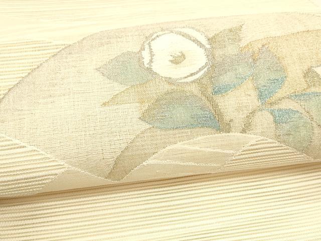 平和屋着物*夏物 絽綴れ 八寸名古屋帯 流水枝花文 金銀糸 正絹 逸品 DAAX5875cm
