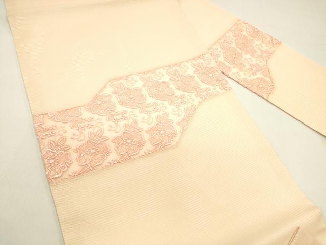 平和屋着物*夏物 九寸名古屋帯 総刺繍 草花文 正絹 逸品 DAAX5876cm