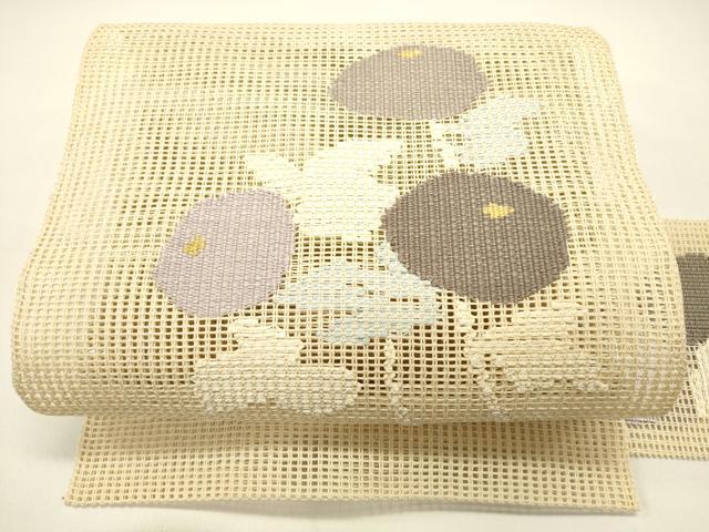 平和屋着物*夏物 八寸名古屋帯 草花文 正絹 逸品 DAAX5889cm