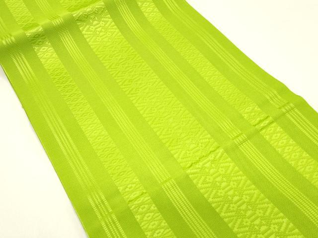 平和屋着物*夏物 博多織 八寸名古屋帯 献上 黄緑色 DAAX5894cm