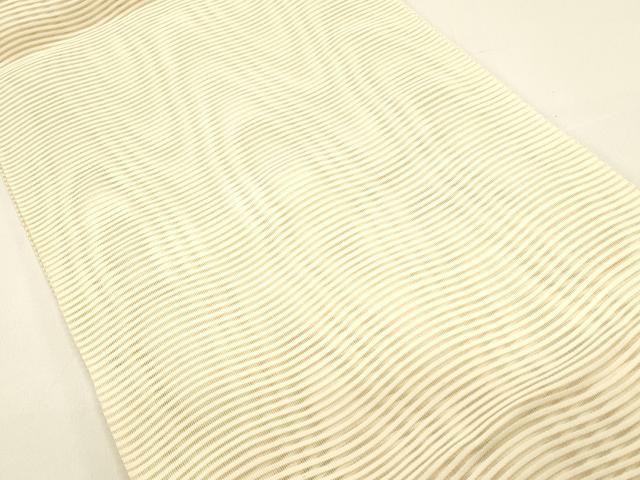 平和屋着物*夏物 絽綴れ 八寸名古屋帯 よろけ縞 正絹 逸品 DAAX5897cm