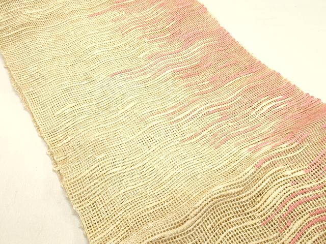 平和屋着物*夏物 八寸名古屋帯 よろけ縞 正絹 逸品 DAAX5898cm