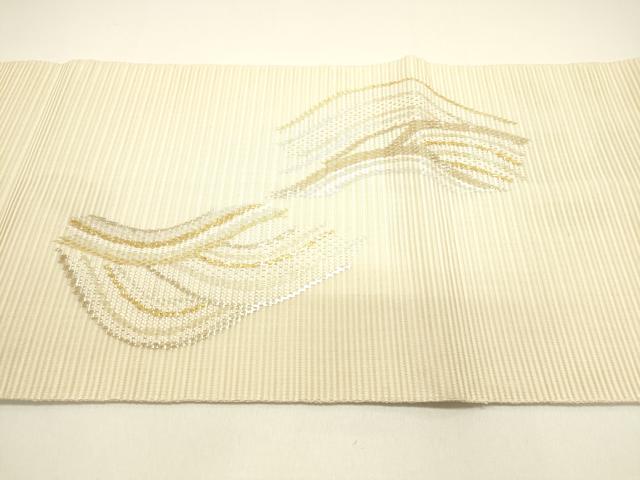 平和屋着物*夏物 絽綴れ 太鼓柄袋帯 流水文 金銀糸 正絹 逸品 DAAX5907cm