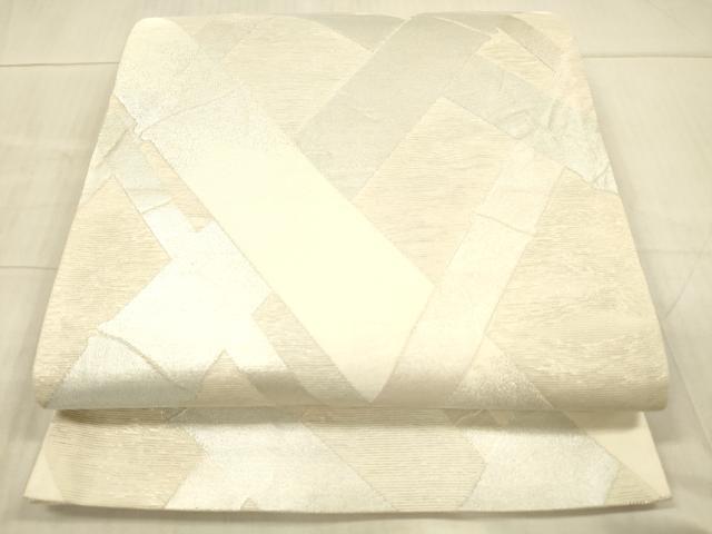 平和屋着物*夏物 六通柄袋帯 竹垣 銀糸 正絹 逸品 DAAX5914cm