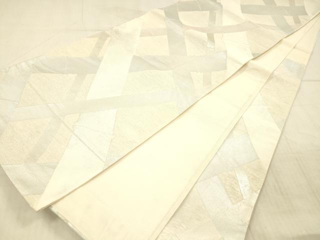 平和屋着物*夏物 六通柄袋帯 竹垣 銀糸 正絹 逸品 DAAX5914cm