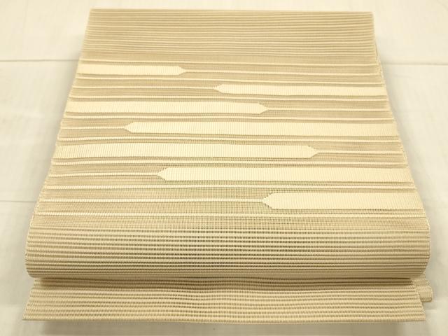 平和屋着物*夏物 絽綴れ 八寸名古屋帯 抽象文様 香色 正絹 逸品 DAAX5918cm