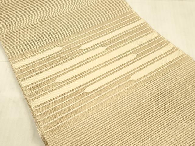 平和屋着物*夏物 絽綴れ 八寸名古屋帯 抽象文様 香色 正絹 逸品 DAAX5918cm