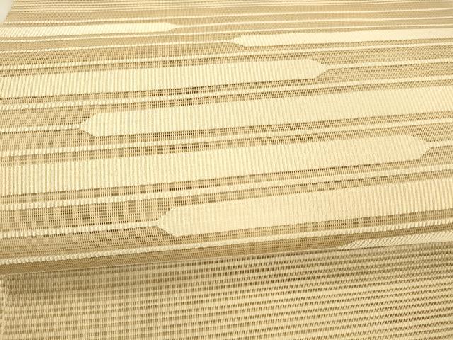 平和屋着物*夏物 絽綴れ 八寸名古屋帯 抽象文様 香色 正絹 逸品 DAAX5918cm