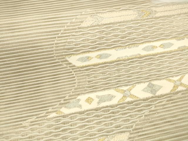 平和屋着物*夏物 絽綴れ 八寸名古屋帯 抽象文様 金銀糸 正絹 逸品 DAAX5919cm