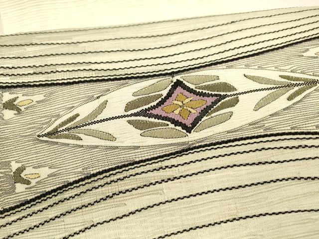 平和屋着物*夏物 絽綴れ 八寸名古屋帯 草花文 正絹 逸品 DAAX5922cm
