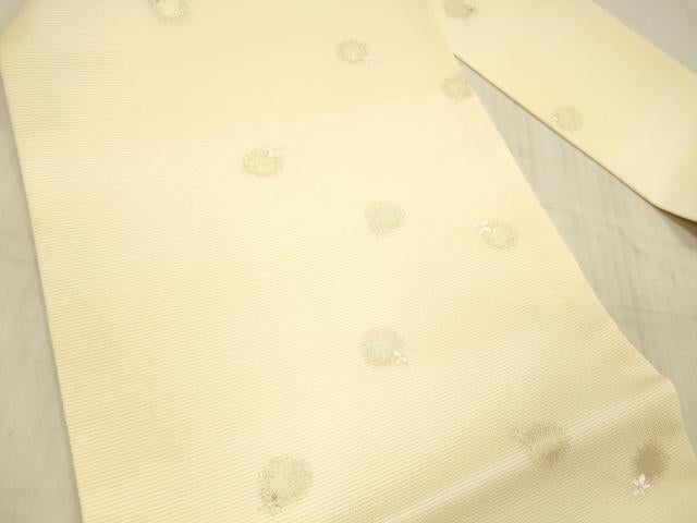 平和屋着物*夏物 九寸名古屋帯 刺繍 舞花文 金銀糸 正絹 逸品 DAAX5930cm