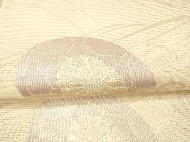 平和屋着物*夏物 六通柄袋帯 流水片輪車文 銀糸 正絹 逸品 DAAX5934cm