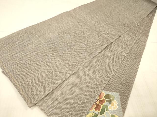 平和屋着物*夏物 太鼓柄袋帯 飛鳥草花文 金銀糸 正絹 逸品 DAAX5938cm
