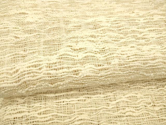 平和屋着物*夏物 八寸名古屋帯 抽象文様 薄卵色 正絹 逸品 DAAX5945cm