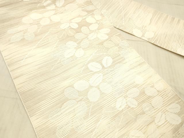 平和屋着物*夏物 九寸名古屋帯 草葉文 銀糸 DAAX5954cm
