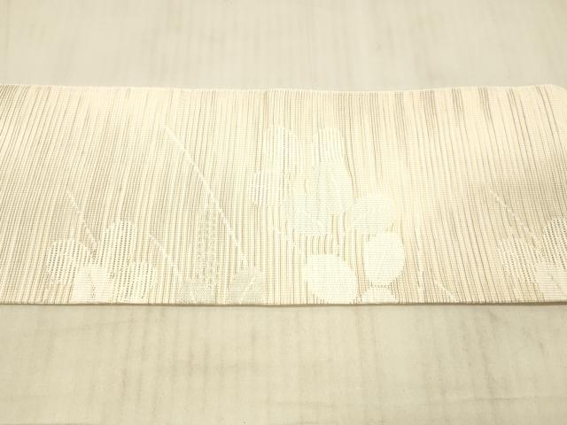 平和屋着物*夏物 九寸名古屋帯 草葉文 銀糸 DAAX5954cm