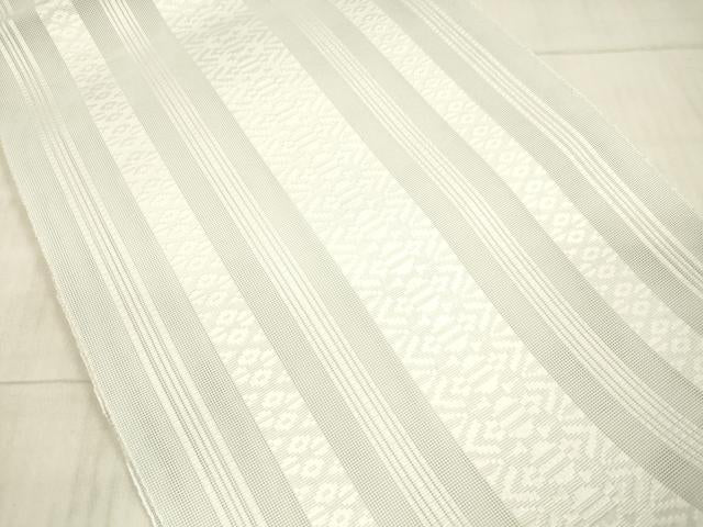 平和屋着物*夏物 博多織 八寸名古屋帯 献上 藍白色 DAAX5956cm