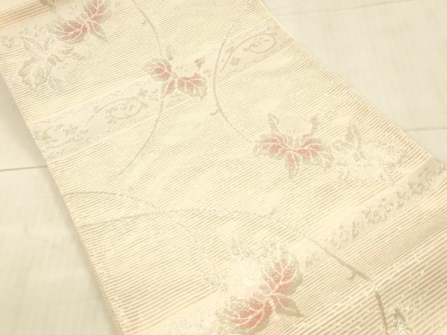 平和屋着物*夏物 六通柄 京袋帯 花唐草文 銀糸 DAAX5957cm