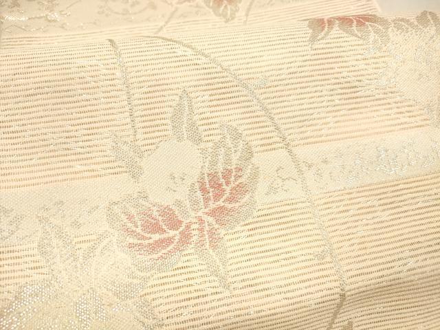 平和屋着物*夏物 六通柄 京袋帯 花唐草文 銀糸 DAAX5957cm