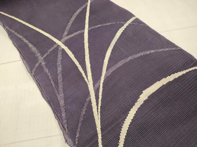 平和屋着物*夏物 八寸名古屋帯 草葉文 銀糸 正絹 逸品 DAAX5969cm