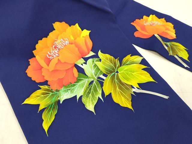 平和屋着物●九寸名古屋帯 ろうけつ染め 枝花文 正絹 逸品 DAAX5987cm