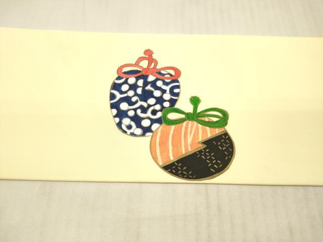 平和屋着物●九寸名古屋帯 手描き 巾着 金糸 正絹 逸品 DAAX5998cm