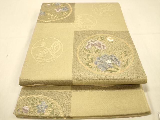 平和屋着物◎六通柄袋帯 花丸文 正絹 逸品 DAAX6359jm