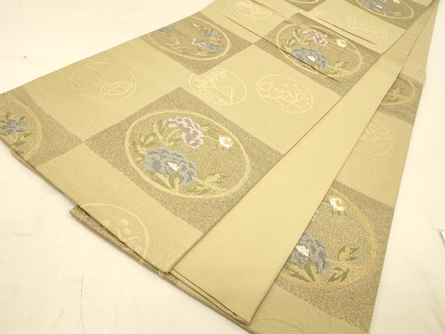 平和屋着物◎六通柄袋帯 花丸文 正絹 逸品 DAAX6359jm