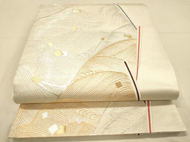 平和屋着物◎六通柄袋帯 立波箔散らし文 金銀糸 正絹 逸品 DAAX6373jm