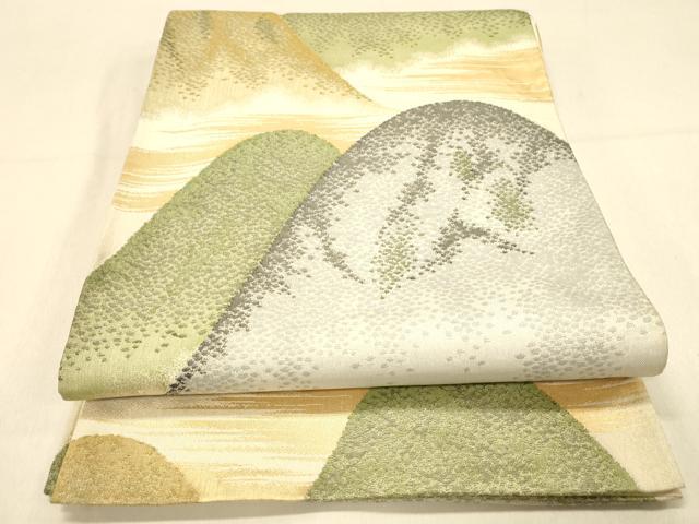 平和屋着物◎六通柄袋帯 重山文 金銀糸 正絹 逸品 DAAX6483jm