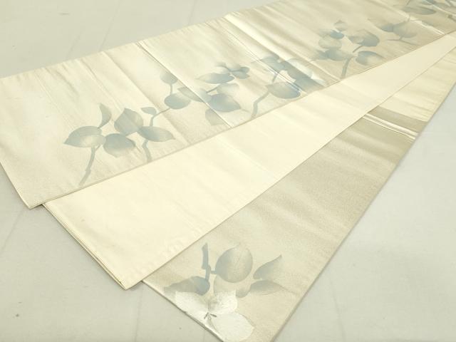 平和屋着物◎六通柄袋帯 総刺繍 枝花文 銀糸 正絹 逸品 DAAX7226qp