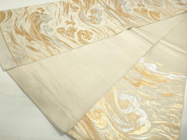 平和屋着物◎六通柄袋帯 立波文 金銀糸 正絹 逸品 DAAX7703qa