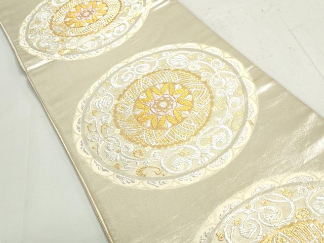 平和屋着物◎六通柄袋帯 花丸文 金銀糸 正絹 逸品 DAAX7733qa