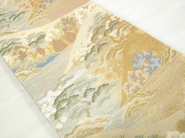 平和屋着物◎六通柄袋帯 風雅山水景観 秀峰 金銀糸 正絹 逸品 DAAX7827qa