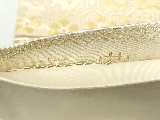 平和屋着物◎六通柄袋帯 地紙更紗花文 金糸 正絹 逸品 DAAX7829qa