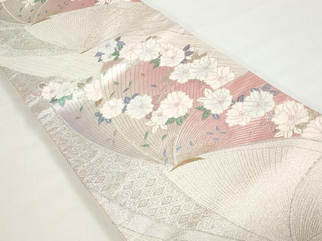 平和屋着物◎六通柄袋帯 唐織 花蝶文 金銀糸 正絹 逸品 DAAX7871qa
