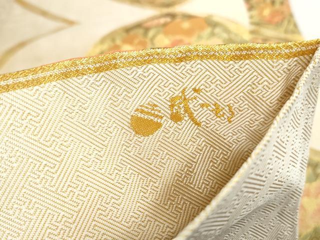 平和屋着物◎六通柄袋帯 天井鳳凰花文 金糸 正絹 逸品 DAAX7874qa